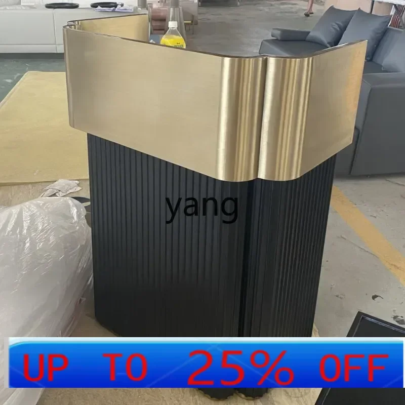 

lmm reception welcome desk simple modern light luxury stainless steel checkout page