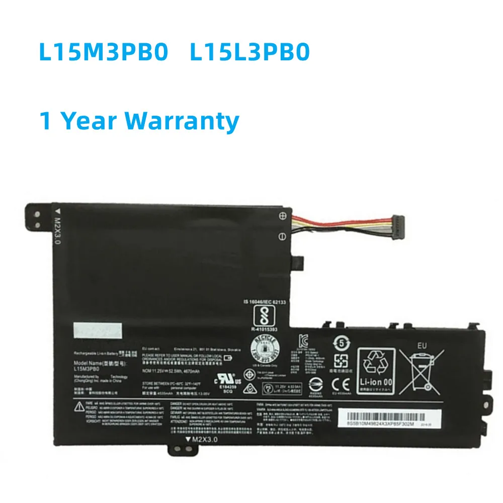 52.5WH L15M3PB0 L15L3PB0 Battery For Lenovo Yoga 520-14IKB,IdeaPad 320S-15IKB,Flex 4 1470,1570,1480,330S-15ARR,14AST L15C3PB1