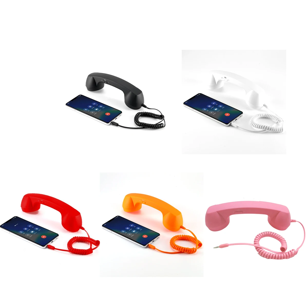 New Retro Telephone Handset 3.5mm Stylish Comfort Classic Radiation Proof Handset Receiver Mic Speaker for iPhone Smartphone