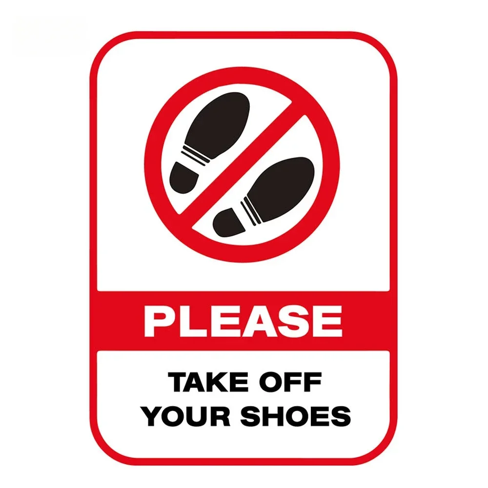 Please Take Off Your Shoes PVC Decal Car Stickers 9.6x13.7cm