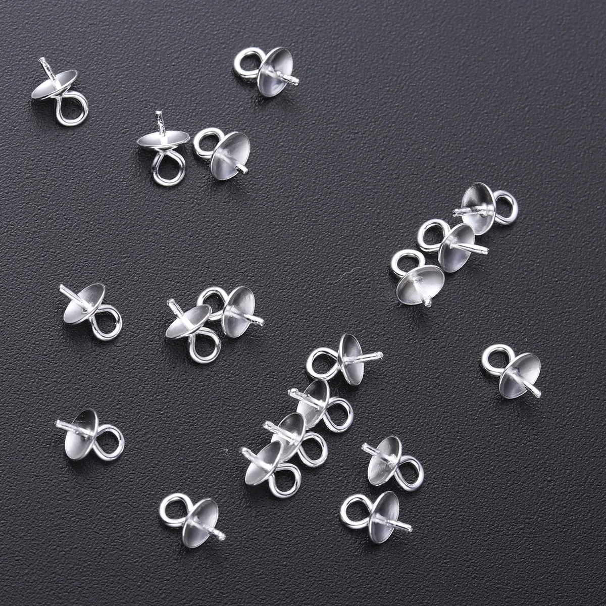 

20 Pcs Pearl Cup Connectors Jewelry Making Supplies Diy Bail Peg Pendants Fade Resistant Smooth Surface Jewelry