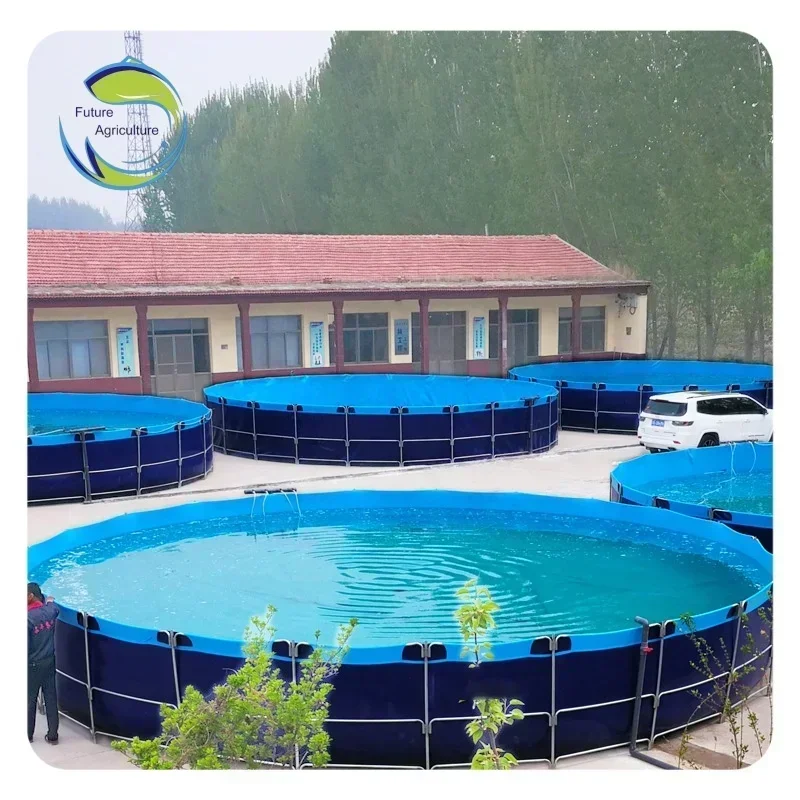 High Density Fish Tanks Farm Aquaculture Large High Capacity Galvanized Fish Tank Tarpaulin Fish Pond Farming Tank