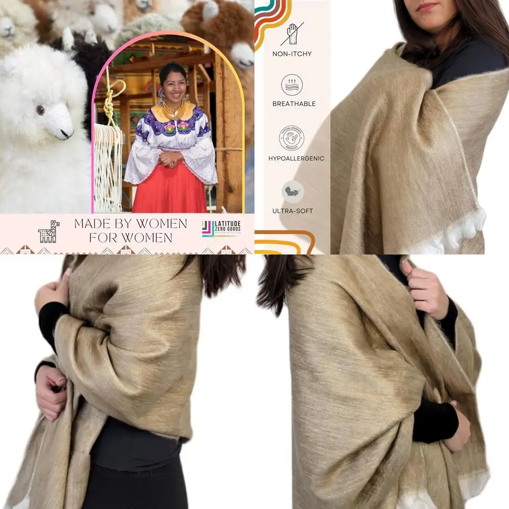 Luxurious Soft Alpaca Blend Shawl, White Pashmina for Weddings