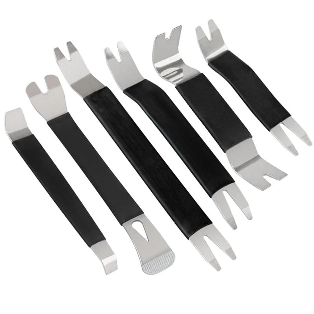 Narzędzie do demontażu wnętrza samochodu 1szt/6szt Zestaw Metalowy samochodowy klips do drzwi Radio Panel wykończenia Dash Audio Removal Installer Repair Pry Tool