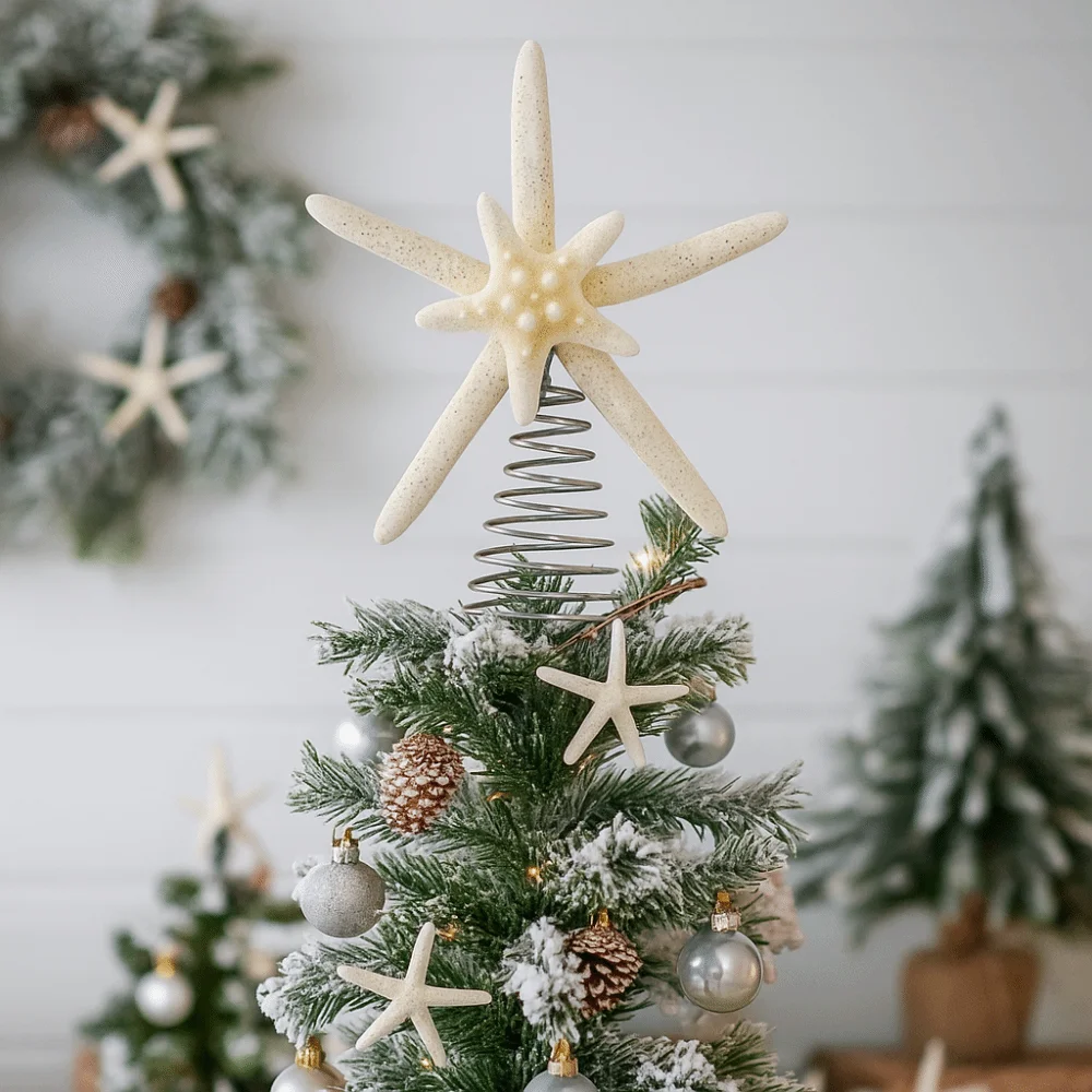 Iron Festive Starfish Decor Collectible Display Star Treetop Decorations Classic Design Handmad Starfish Treetop Ornament