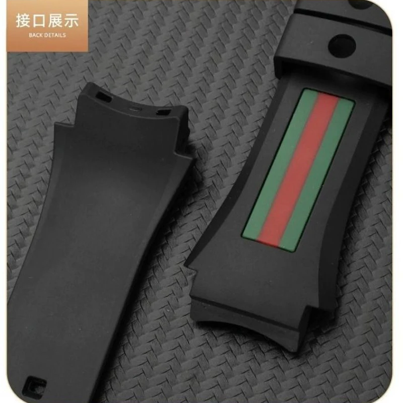For Gucci YA137/YA137107A Rubber Watch Strap Dedicated Protruding Port Waterproof Man Black 29-21mm Watch Bracelet