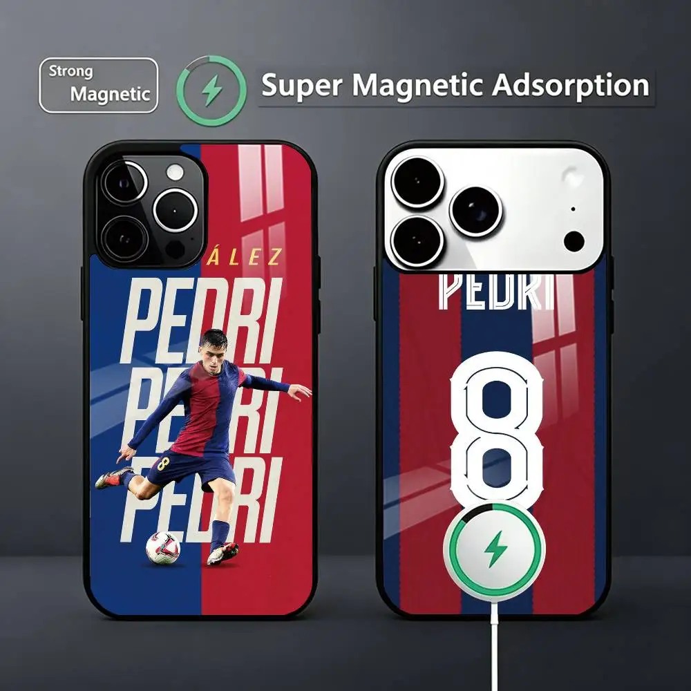 

F-Football Star pedri 8 Phone Case For iPhone17,16,15,14,13,12,11 Plus,Pro Magnetic Supports Magnetic Wireless Charging