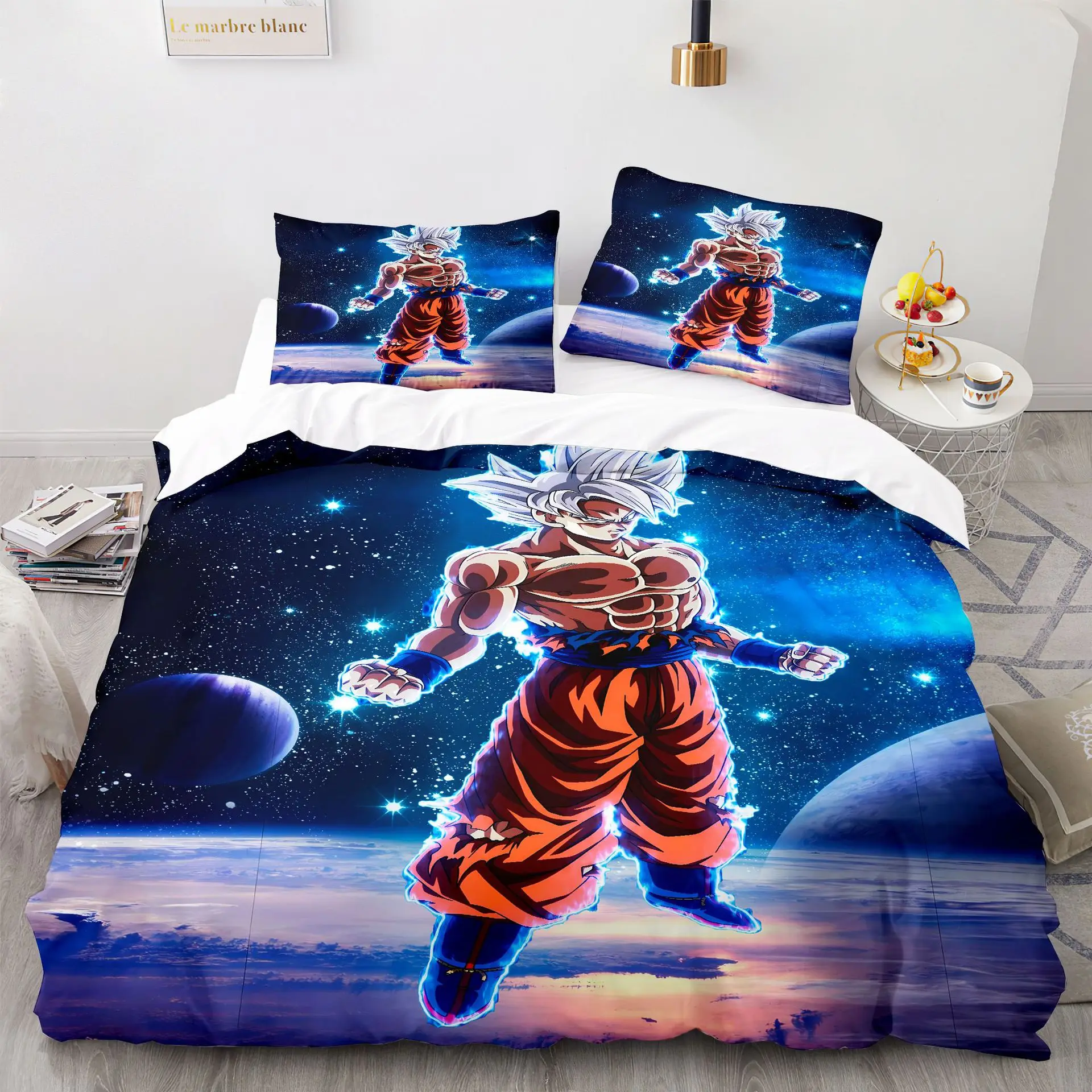 Japan Anime Ball Z Goku Quilt Cover Pillowcases D-Dragon Bedding Set,Otaku Single Double Children Adult Anime Lover Gift