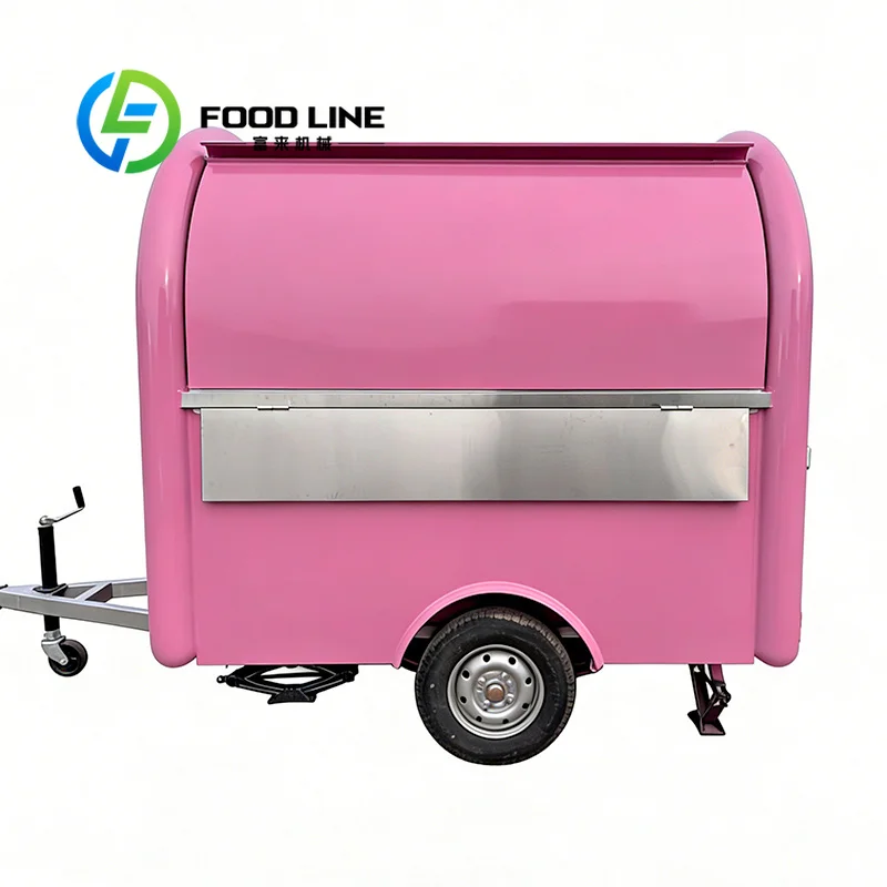 Food Trailer, Round Commercial Vending Trailer, Small Flexible Body, Rational Inner Layout, Suitable For Outdoor Mobile Food