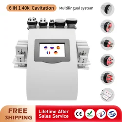 New Arrival 6 in 1 40K Liposuction Cavitation Ultrasonic Vacuum Radio Frequency Health Care Beauty Machine Cellulite Burning