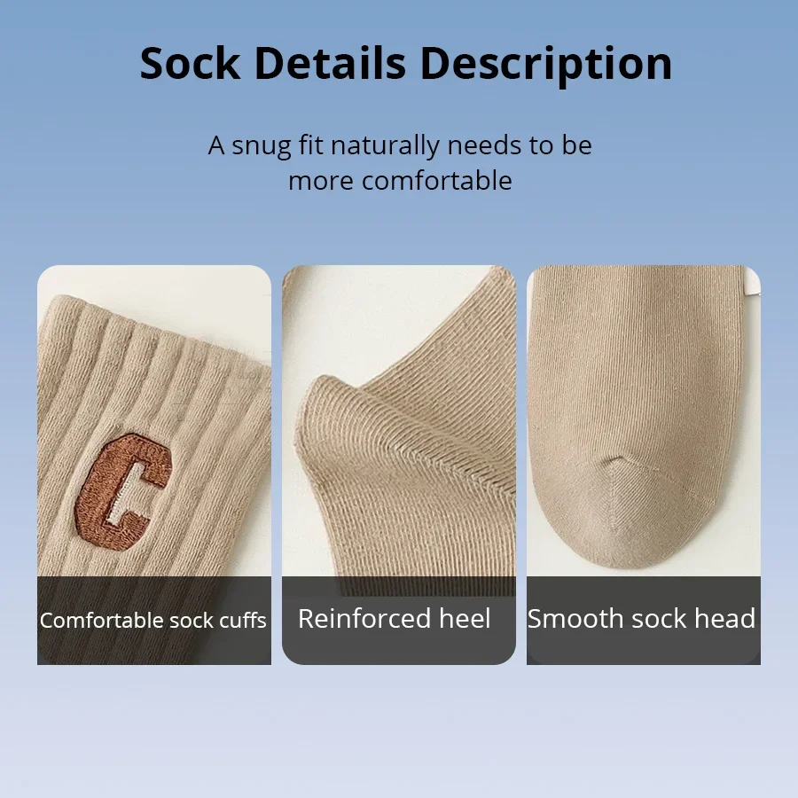 5 pares de calcetines de alta calidad para mujer, calcetines deportivos de longitud media con alfabeto Maillard, calcetines deportivos de temporada INS, calcetines de tendencia para mujer