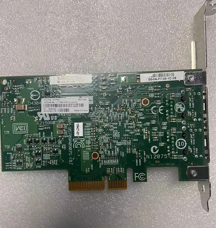 Placa de rede de porta dupla, Original, BCM5709, PCIe