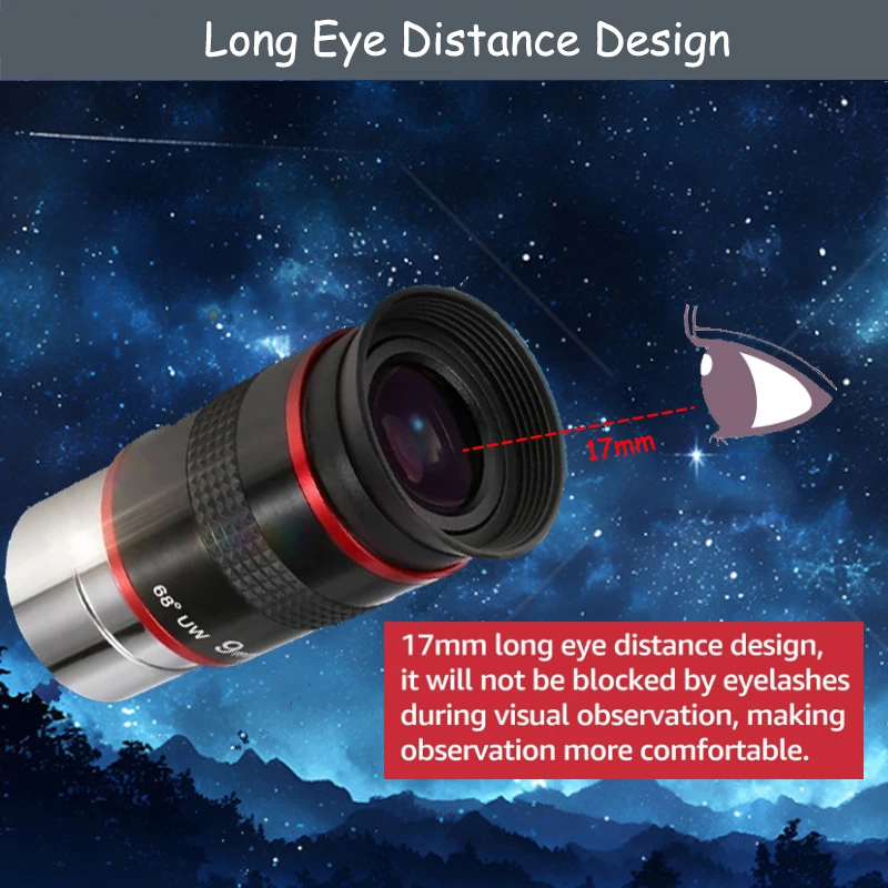 1.25 "/31.7 مللي متر 68 درجة الترا زاوية واسعة العدسة مجموعة 6 مللي متر/9 مللي متر/15 مللي متر/20 مللي متر تلسكوب اكسسوارات لمراقبة كوكب القمر #5
