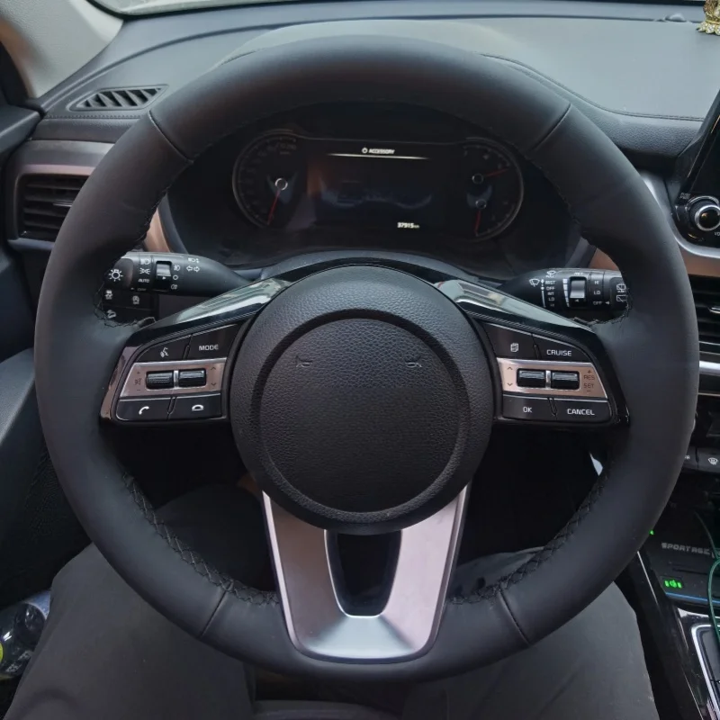 

Чехол на руль автомобиля из натуральной кожи на заказ для Kia K5 Optima 2019, Cee'd Ceed, 2019, оплетка на руль, автомобильный аксессуар