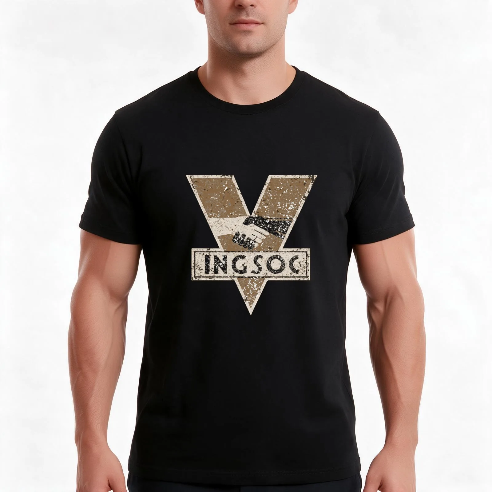 1984 INGSOC LOGO T-Shirt Summer Casual Cotton Tee Oversized Streetwear Tops Vintage Graphic Print Loose Fit Short Sleeve