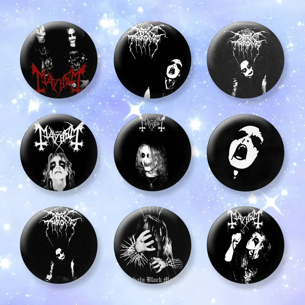 

D-Darkthrone Mayhem Band Badges Creative Tinplate Button PinsBrooch Badge Clothes Backpack