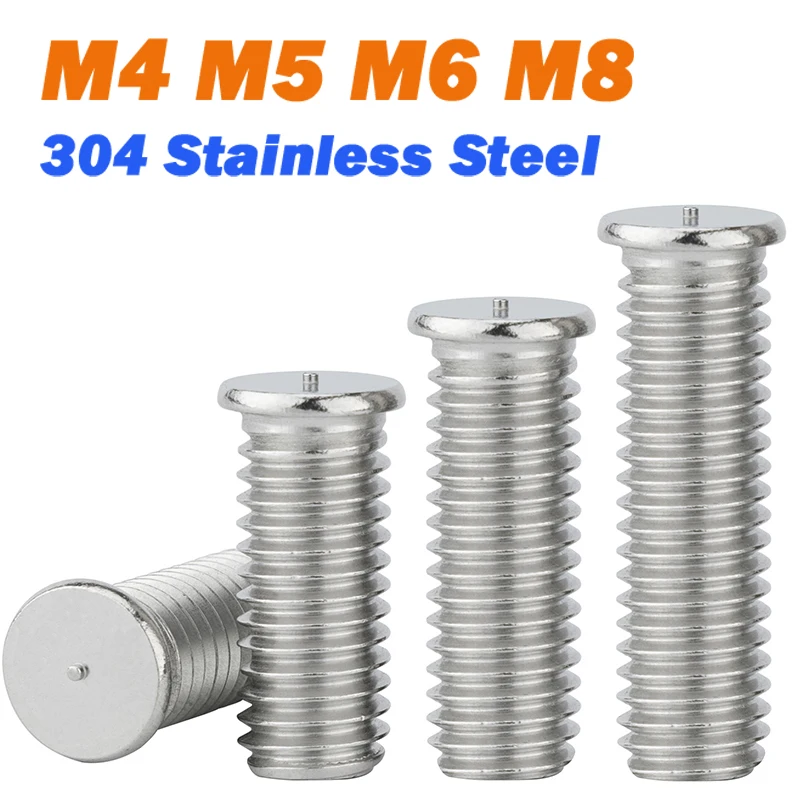

10~100Pcs Spot Welding Screw M4 M5 M6 M8 304 Stainless Steel Solder Point Bolt Weld Stud For Capacitor Discharge