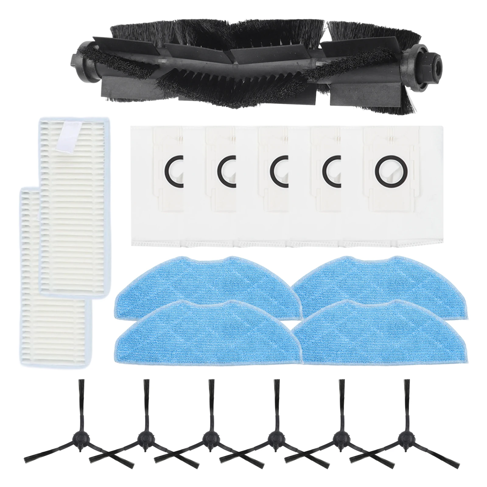 

For Botslab S8 Plus 360° Vacuum Cleaner Includes A Set Of Main Brush, Side Brush, Filter, Mop, And Dust Bag Accessories
