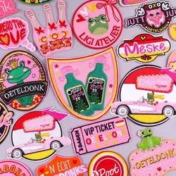 Netherland Oeteldonk Emblem Embroidered Patches For Clothing Carnival Emblem Iron On Patches On Clothes Accessories Applique DIY