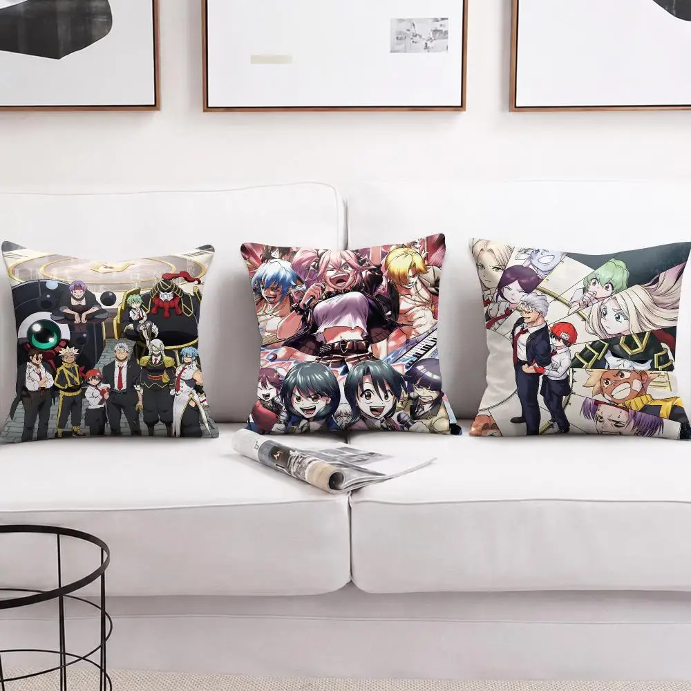 Japanese Anime U-Undead Unluck Cushion Cover Soft Short Plush Pillow Cases Hidden Zipper Cutecore Sofa Bedroom Home Decor Gift
