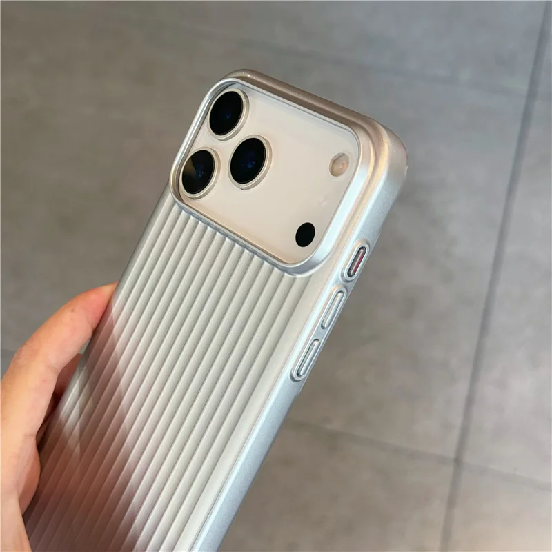 

3D Stripes Electroplated Case for iPhone 17 Pro Max, Magsafe Magnetic Matte Cover, Shockproof Hard PC Back