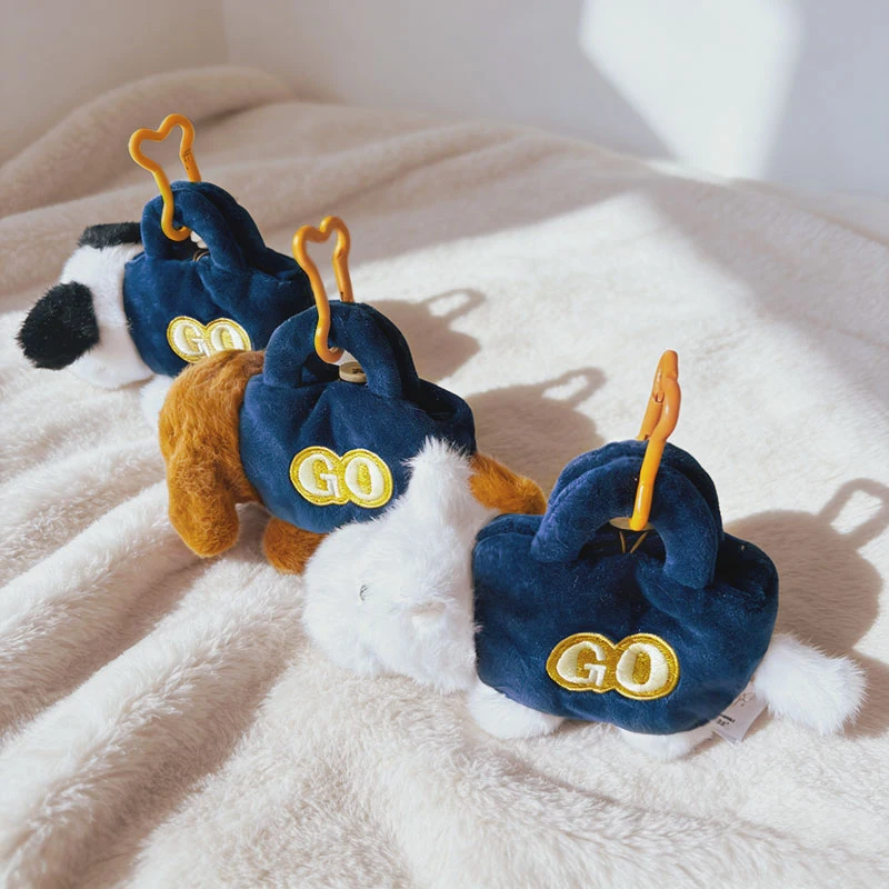 Bolsa de Moeda de Pelúcia de Cachorro Cartoon Fofa, Portátil e Leve, Bolsa de Chaves e Fones de Ouvido para Meninas