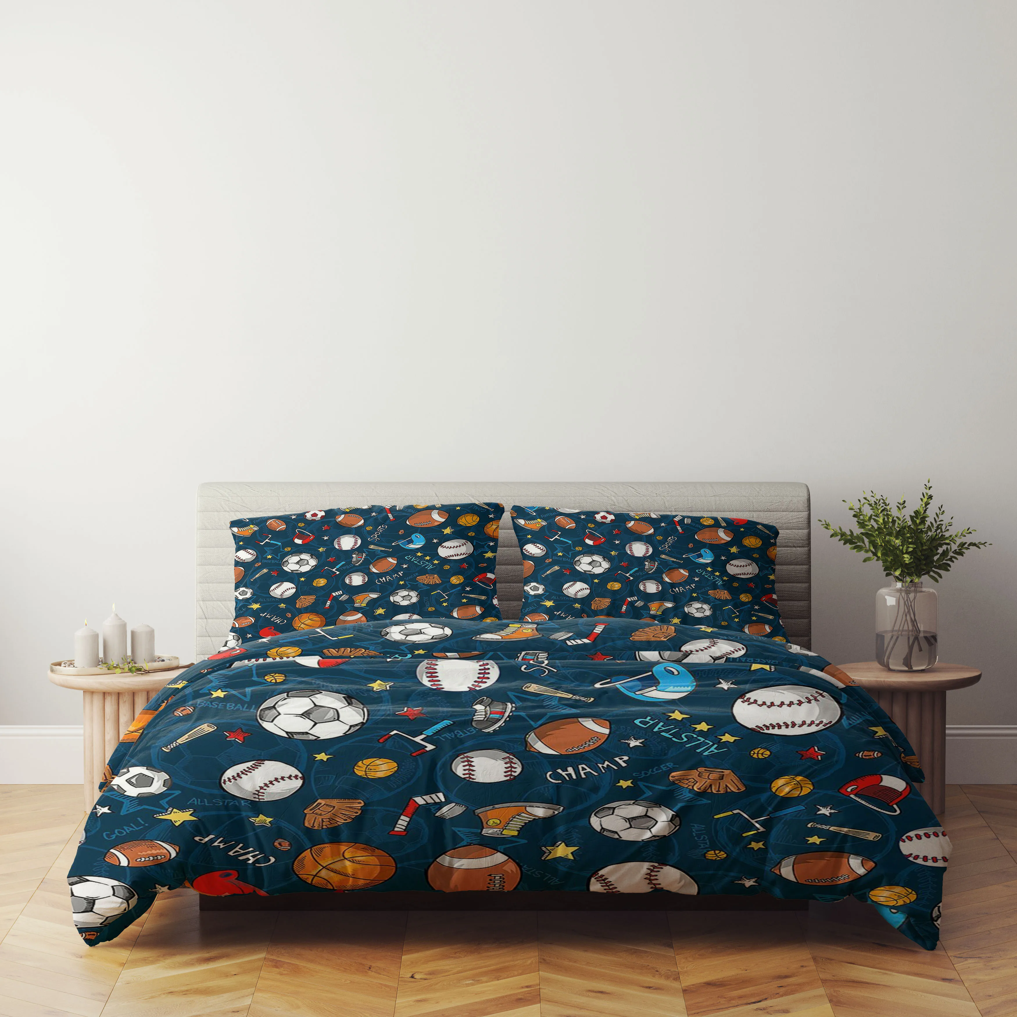 Illustration Ball Movement Sports Duvet Cover Set  King Queen Double Full Twin Single Size Bed Linen Set