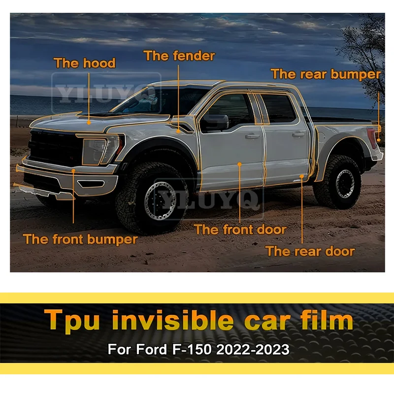 

For Ford F-150 2022 2023 Headlight Rearview Mirror Sticker PPF Paint Transparent Clear TPU Car Protection Film Pre Cut Decal
