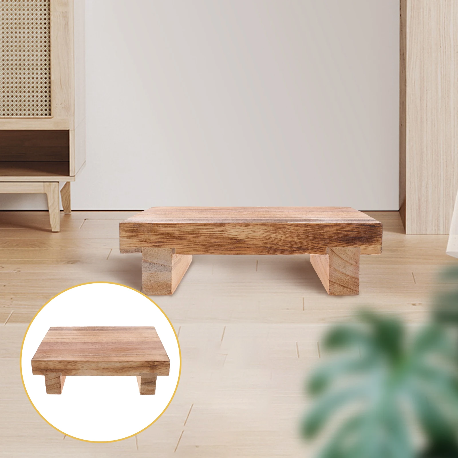 Bangku Kaki Kayu Kecil yang Nyaman Desain Ergonomis untuk Lansia Penggunaan di Kantor dan Rumah Sandaran Kaki untuk Lansia