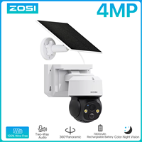 ZOSI C291 4MP 2.5K WiFi Solar Security Camera Outdoor Wireless Battery Powered 360 View PT Surveillance Cam with PIR Detection