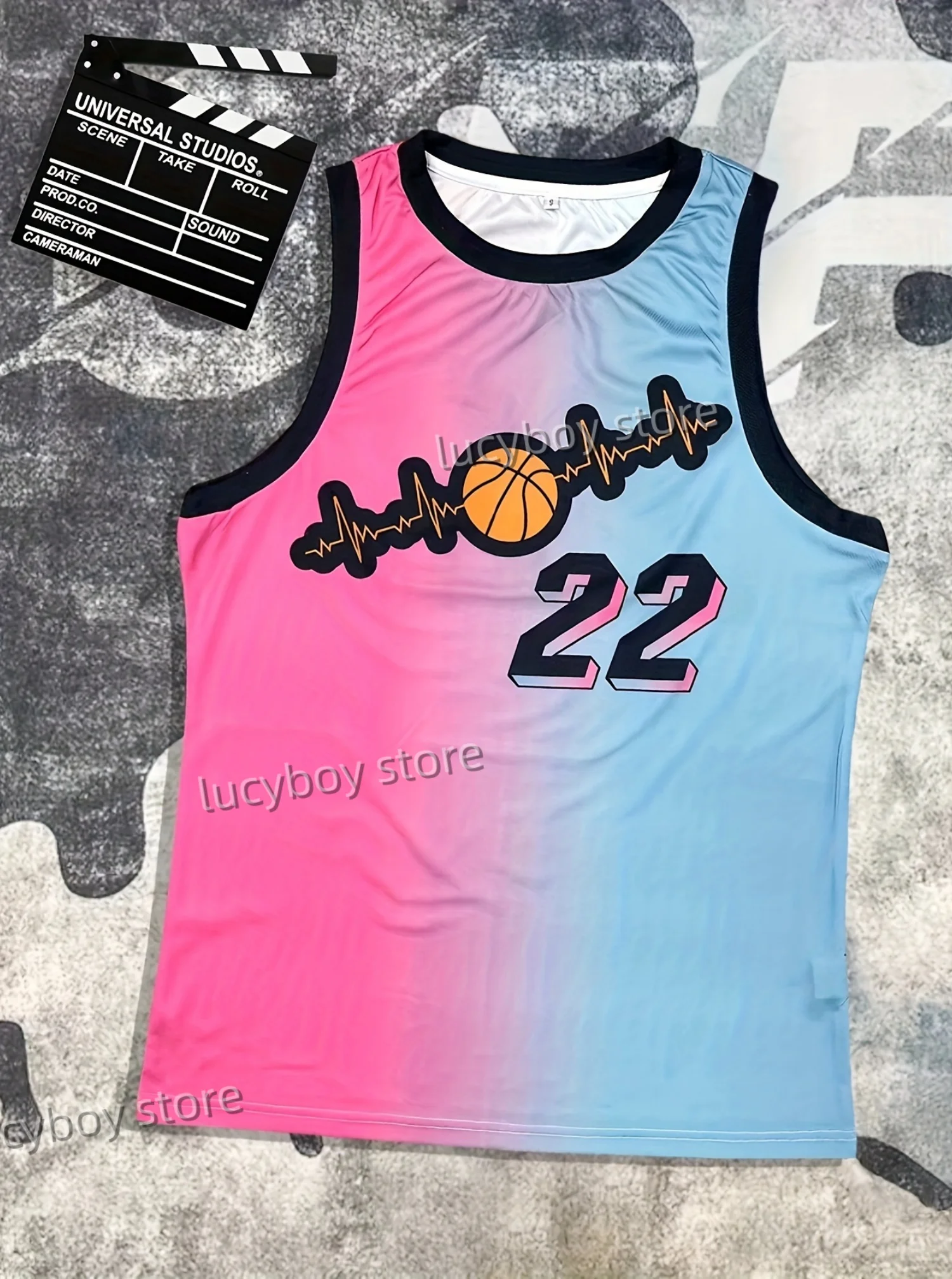 

summer men basketball No.22 Print Round Neck Casual Tank Top Basketball Jersey vest Boyfriend Style sport basketball vest