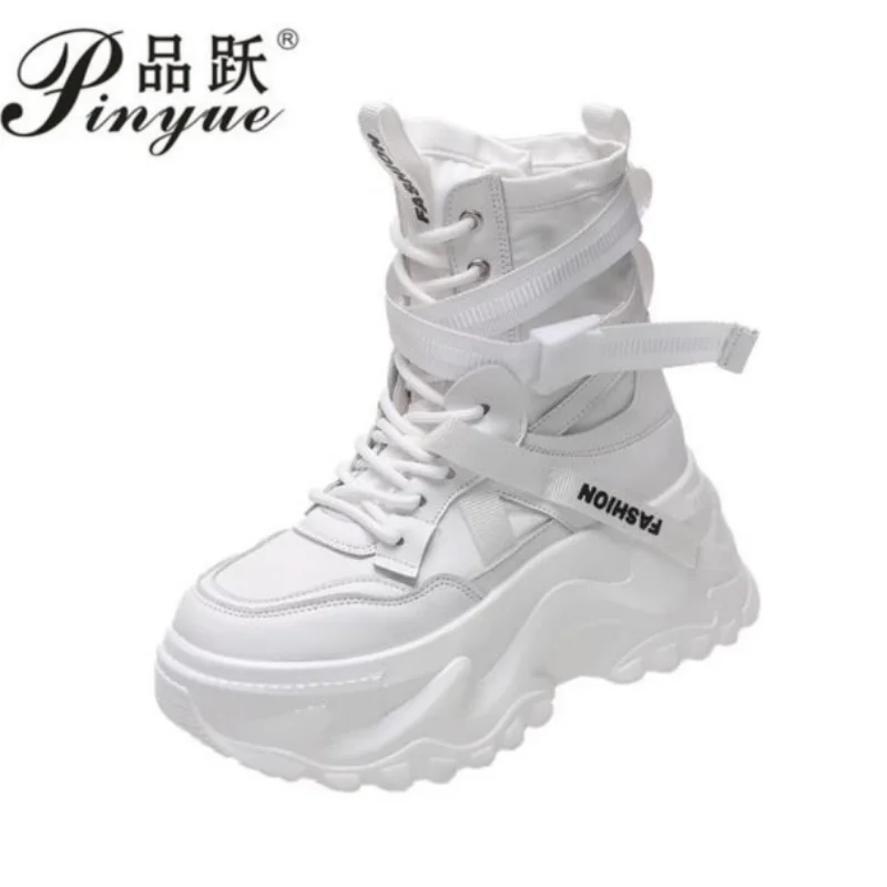 

Fashion Women Genuine Leather Boots Autumn Winter Thick Sole Platform Wedges Heel Plush Warm Casual Retro Short Ankle Boot 35-41