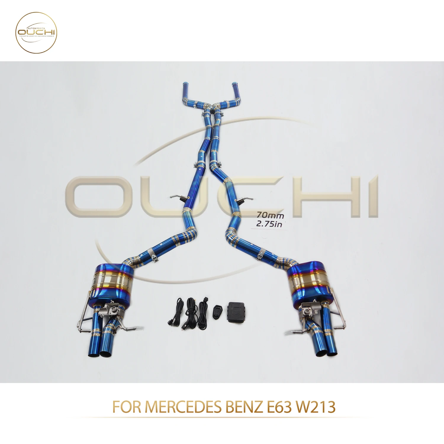 

OUCHI Factory Direct Sales TC4 Catback for Mercedes Benz E63 W213 Easy Install Original Valve Tips X-Pipe Design