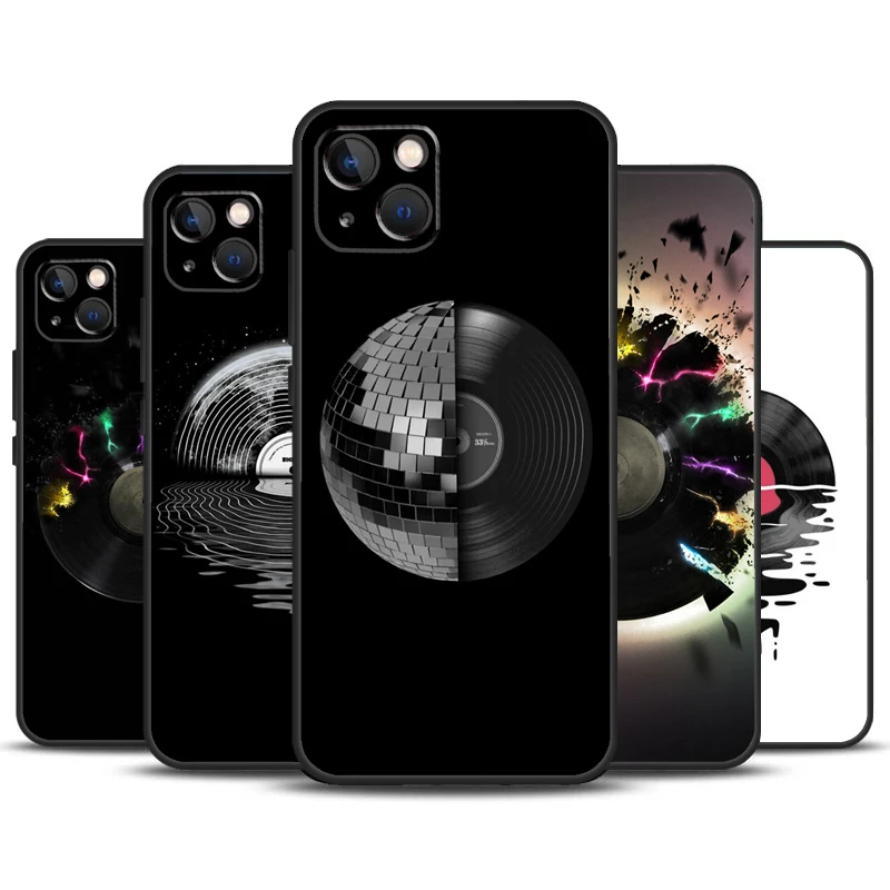 Vinyl DJ Record Art Soft Phone Case For iPhone 16 15 14 13 12 11 Pro MAX XS X XR 7 8 Plus 13 12 Mini Back Cover