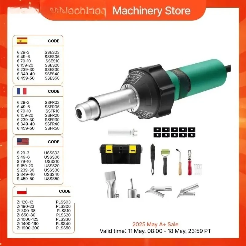 

Сварочный аппарат для пластика горячим воздухом, 1600 Вт, комплект теплового пистолета для ПВХ для полипропиленовых труб, винилового пола