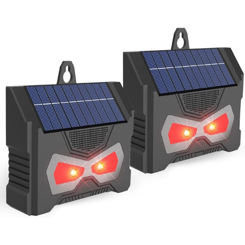 2 Pack Solar Alarm Light Solar Animal Stakes Animal Driver Solar Alarm ABS Material Suitable for Farm