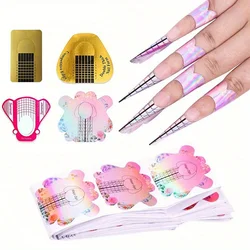 สติ๊กเกอร์ติดปลายเล็บแบบต่อปลายเล็บพิมพ์ลายฝรั่งเศสทำจากอะคริลิกสำหรับต่อเล็บอุปกรณ์ทำเล็บ