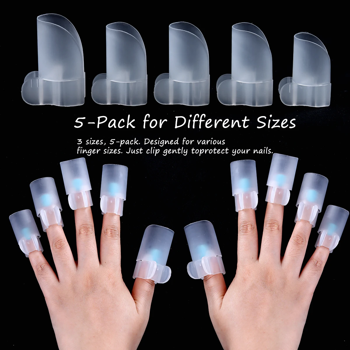 Reusable Detachable Nail Care Tools New Transparent Nail Protective Cover Anti-scratch Nail Supplies