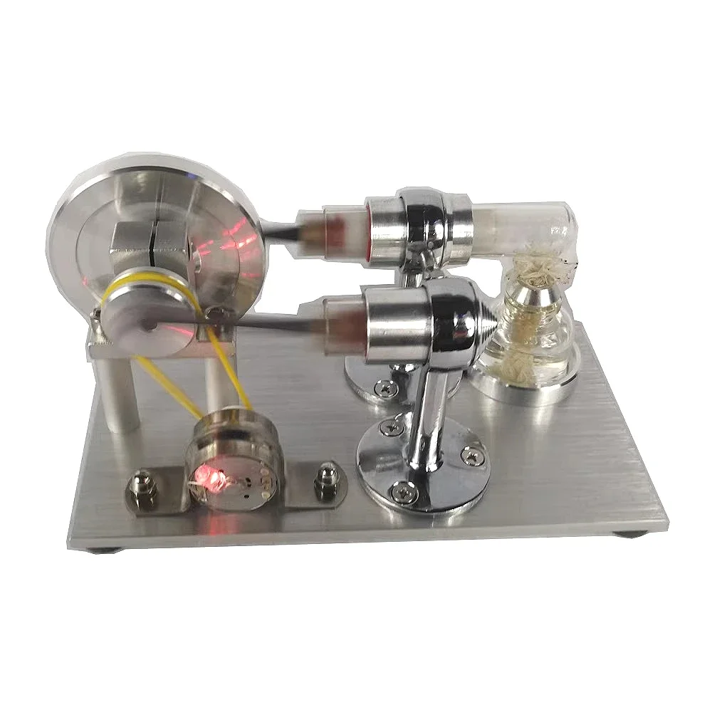 NF Single Cylinder Stirling Engine Metal Model Large Pulley External Combustion Engine Generator Physics Experiment Teaching Aid