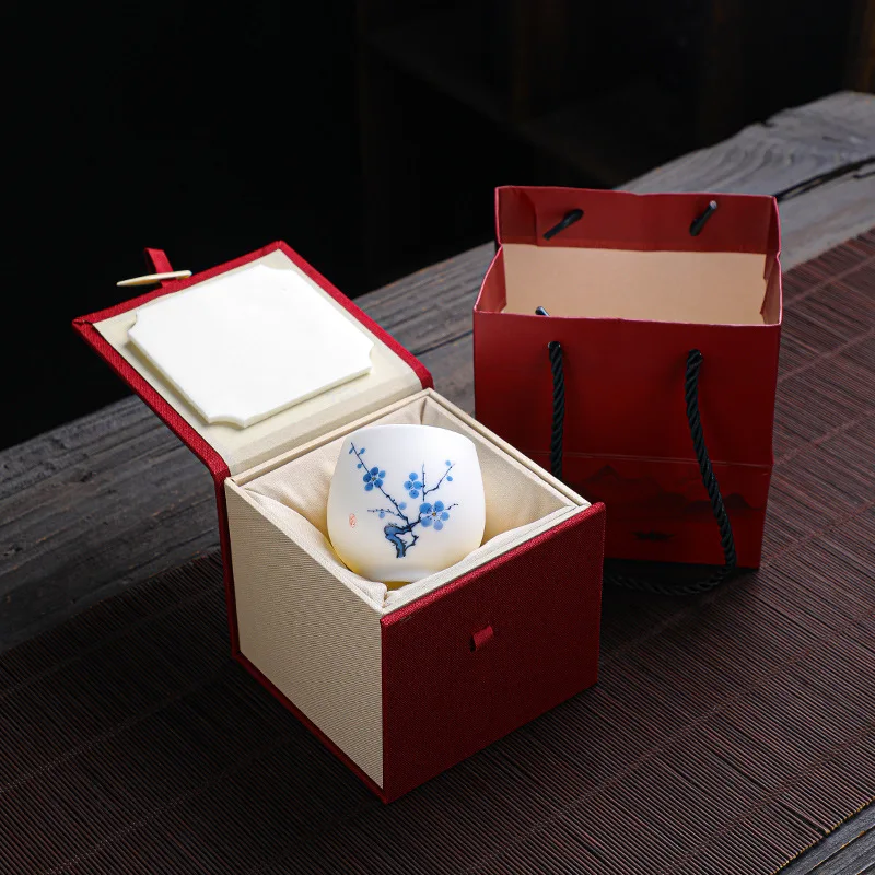 Plain Burning White Jade Porcelain Tea Cup Handmade Hand-Painted Single Ceramic Set Personal