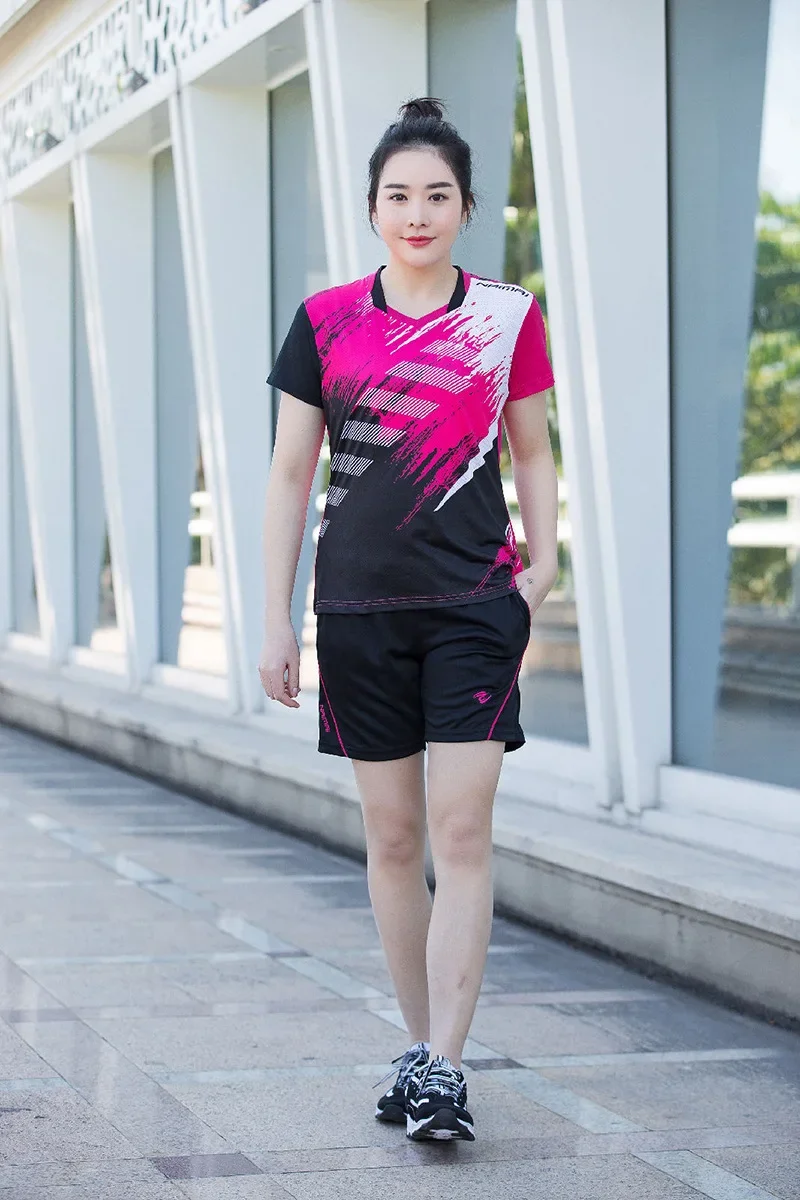 Women / Men\'s Elastic tennis t shirts , T-shirt Badminton , Rose Red Youth Kit , Shorts Table Tennis , team sportswear uniforms