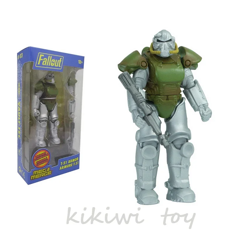 Original Falout PVC Action Figure para Crianças, Modelo Móvel de Robô Blindado Alimentado, Figuras Anime, Presente de Aniversário, 10cm, T-45, T-51