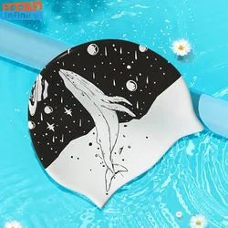 1pc High Quality Elastic Silicone Swimming Cap Waterproof Antislip Swimming Hats Adults Long Hair Ear Protection Pool Equipment