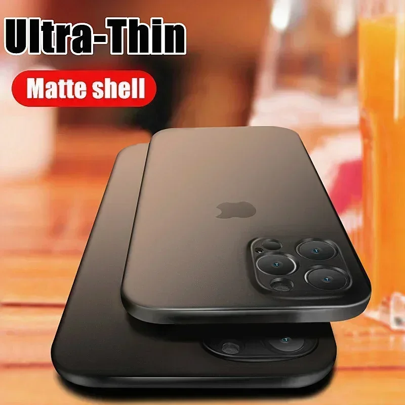 Ultra Thin Matte Case For IPhone 16 15 14 13 12 Mini X XR 11 Pro Max Full Cover For IPhone 15 14 8 Plus Hard PC Shockproof Cases