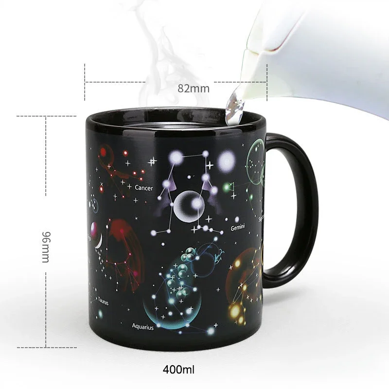 New 12 constellation color change mugs,porcelain mug Hand-painted Starry sky puer tea mug coffee cup Drinkware unique gift