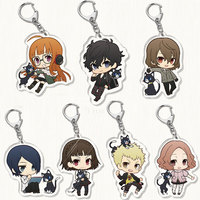 Game  5 Keychain Ren Amamiya Ryuji Sakamoto Anne Takamaki Cartoon Print Acrylic Key Ring Chain Collection Otaku Gift