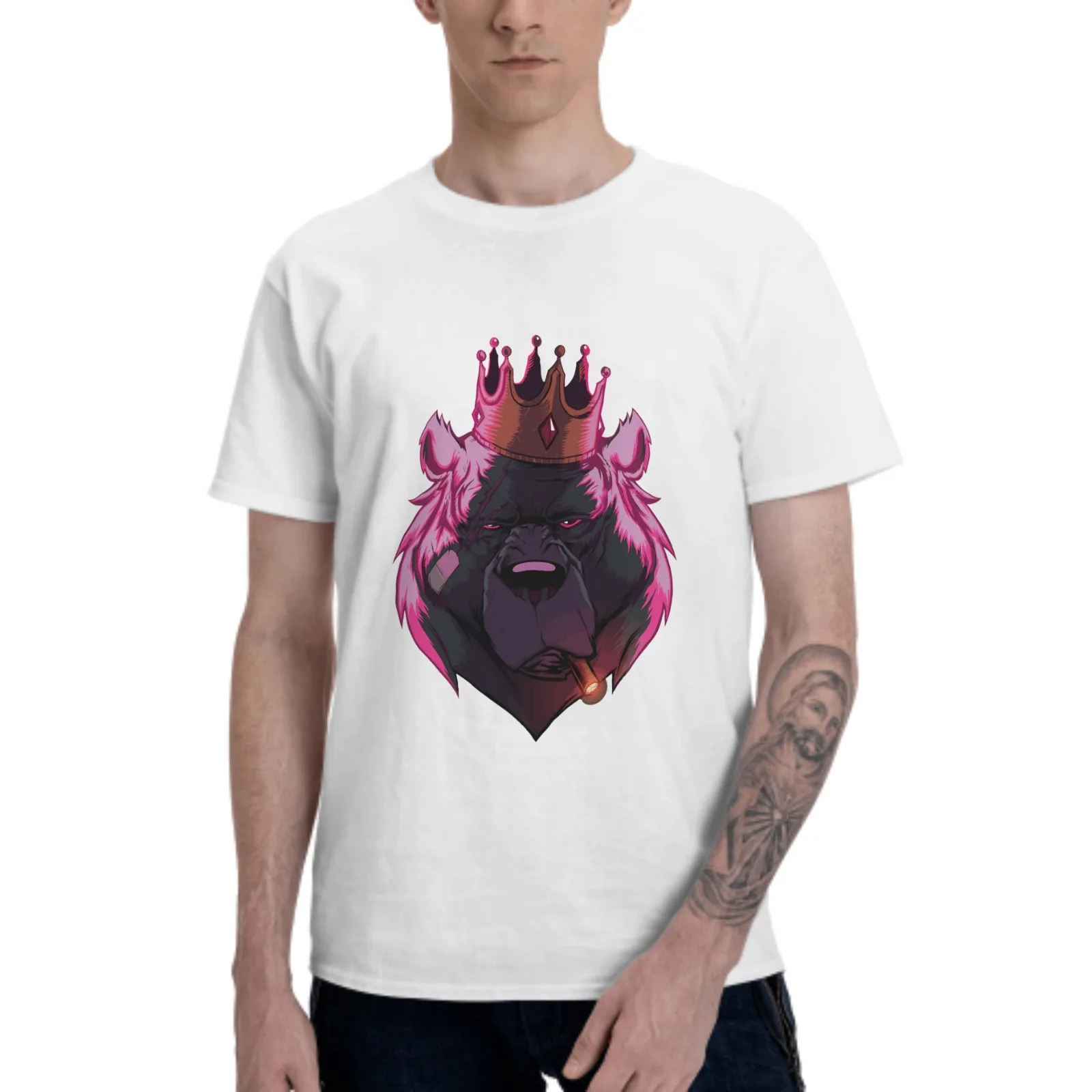 

Cool Bear Men's Basic Short Sleeve T-Shirt Cotton Daily Travel Summer Breathable Casual Round Neck Sports Fashion