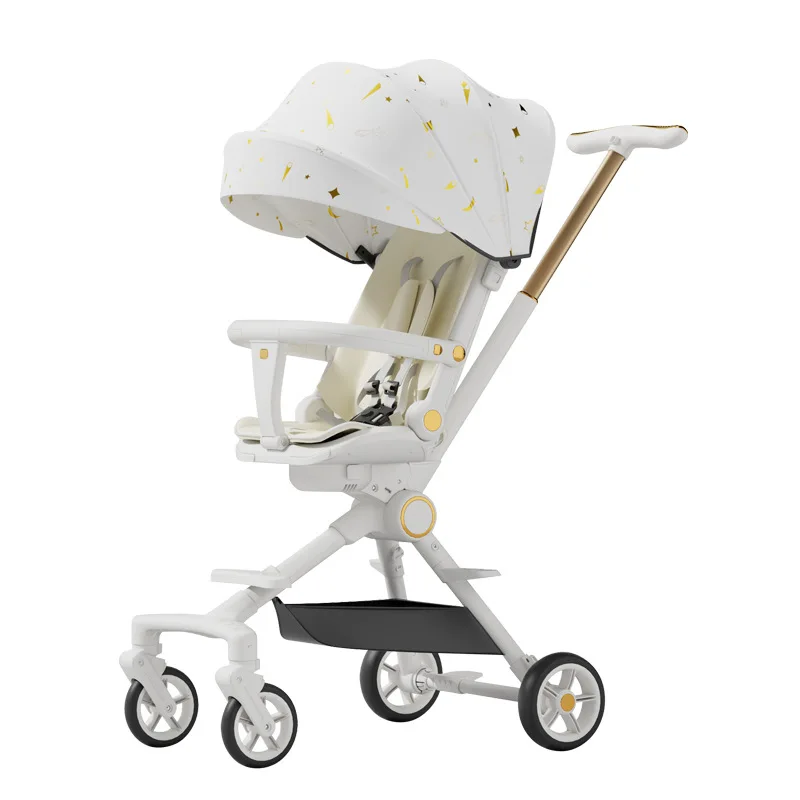 Baby stroller baby walking artifact baby stroller light button folding boy and girl baby two-way stroller