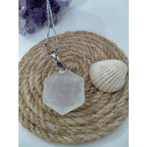 Sun Natural Stone Solomon Seal Symbol-Crystal Quartz Pendant