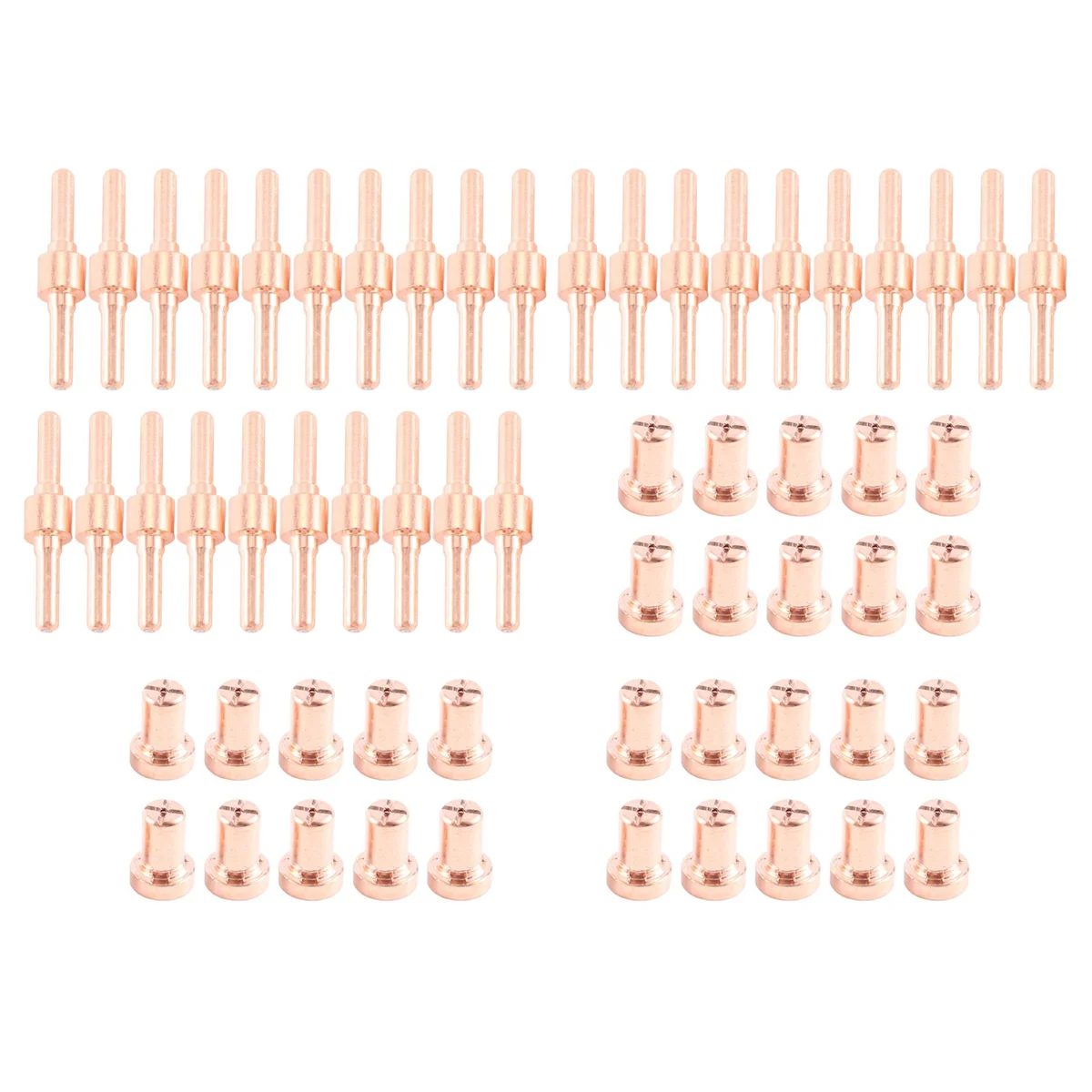 60pcs Red Copper Extended Long Plasma Cutter Tip Electrodes&Nozzles Kit  Consumable For PT31 LG40 40A Cutting Welder Torch